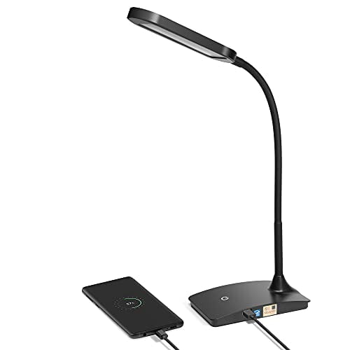 Open Box TW LIGHTING IVY LED DESK LAMP WITH USB PORT FOR HOME OFFICE SUPER BRIGHT - BLACK