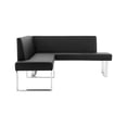 thumbnail image 2 of Allora Modern Faux Leather Upholstered Corner Sofa Nook in Black/Chrome, 2 of 8
