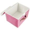 thumbnail image 2 of ANMINY Foldable Fabric Storage Bin With Handle Lid Large Collapsible Box Basket For Home Organizer, 2 Packs, Pink, 2 of 7