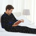 thumbnail image 6 of Naloa Mathematica Science Men’s Pajamas Set - Long Sleeve Button Down Sleep Shirt and Pajama Bottoms Sleepwear Set-Medium, 6 of 7