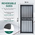 thumbnail image 5 of Grisham Deluxe Steel Security Door,36'' x 80'' Metal Tempered Glass Door Screen Replacement Enter Doors,Storm Door(421 Black), 5 of 7