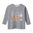 thumbnail image 4 of Bainana Toddler Tshirt For Girls Cartoon Print Long Sleeve Crew Neck Tops Breathable Casual Teen Girls Youth Summer Pullover Festival Clothes Grey Size 4-5 Years, 4 of 4