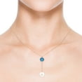 thumbnail image 6 of ANGARA Freshwater Cultured Pearl & London Blue Topaz Lariat Necklace in 14K Rose Gold for Women | June Birthstone, Birthday, Anniversary, Jewelry Gift for Women | Pearl Necklace, 6 of 7