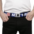 thumbnail image 3 of Buckle-Down Belt, Seatbelt Buckle Belt, Merica US Flag Blue White Red, 34 to 52 Inches, 3 of 9