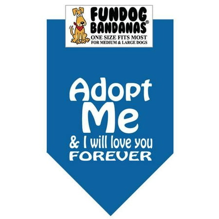 Fun Dog Bandana - Adopt moi et je Love You Forever - Taille unique pour Med à Lg Chiens, foulard turquoise animal