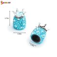 thumbnail image 3 of Spencer 4 Pack Rhinestone Crown Valve Stem Caps Handmade Crystal Universal Tire Valve Dust Caps Bling Car Accessories with 1PC Ring Emblem Sticker for Auto Ornamen "Blue", 3 of 9