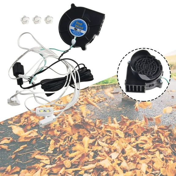 1 Set 12V 0.5A Replacement Fan Blower Motor With 3 Light String, Power Adapter For Garden Yard Inflatable Decor