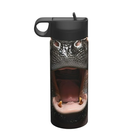 

Tideii Playful Baby Hippo Splash for 18OZ Insulated Space Bottle Stainless Steel Water Cup with Straw Suitable for Outdoor Sports Unisex