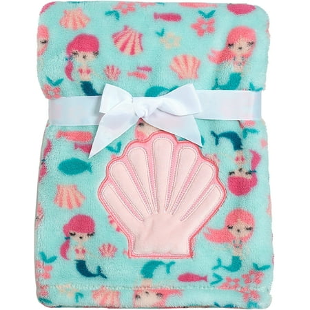 Baby Gear Baby Girls Shell Applique Blanket One Size