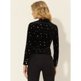 thumbnail image 3 of INSPIRE CHIC Chaqueta De Traje De Oficina De Negocios Con Solapa Y 1 Botón De Terciopelo Para Mujer Estrella Negra XL, 3 of 4
