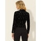 thumbnail image 3 of INSPIRE CHIC Chaqueta De Traje De Oficina De Negocios Con Solapa Y 1 Botón De Terciopelo Para Mujer Estrella Negra L, 3 of 4