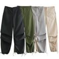 thumbnail image 2 of Women's Baggy Cargo Pants with Pockets High Waist Workout Jogger Pants Casual Trousers, 2 of 10