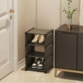 thumbnail image 5 of AuroraX 3 Pairs Shoe Rack Adjustable Shelves for Entryway,4 Tiers Freestanding Shoe Storage,Front Door Sturdy Black Garage Shoe Organizer for Narrow Space, 5 of 6