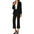 thumbnail image 2 of BLAZER DE NEGOCIOS CHIC INSPIRE PARA MUJERES, CHAQUETA DE OFICINA DE MANGA LARGA CASUAL, ABIERTA EN EL FRENTE, TALLA XS, NEGRO, 2 of 6