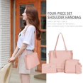 thumbnail image 2 of 4 unids/set Litchi patrón mujeres bolsos de hombro embrague Totes tarjetero (rosa) Likrtyny Para estrenar, 2 of 9