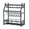 thumbnail image 1 of HONITANO 1Pc Black Three-Layer Kitchen Rack Iron Storage Shelf for Organized Kitchen Space, 1 of 8