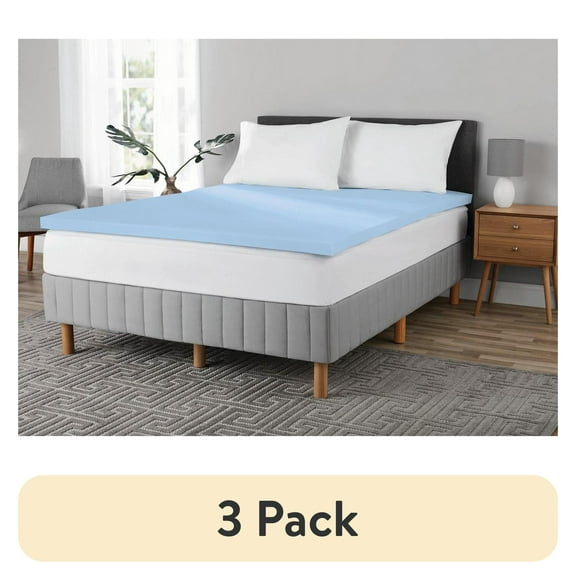(3 pack) Mainstays 2" Memory Foam Mattress Topper, Full