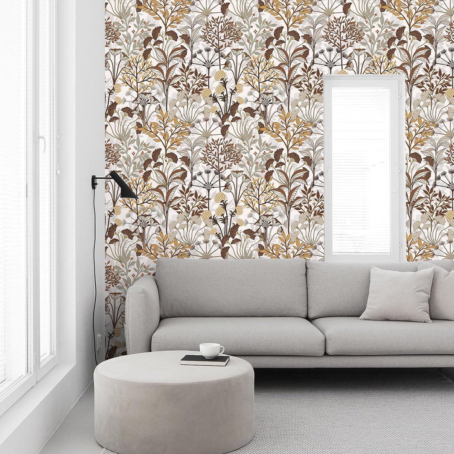 (4 pack) Abyssaly 17.7"×118" Peel and Stick Floral Wallpaper Removable Wallpaper Self-adhesive Vinyl Wallpaper for Wall Decoration, Home Renovation Covering Antique Furniture