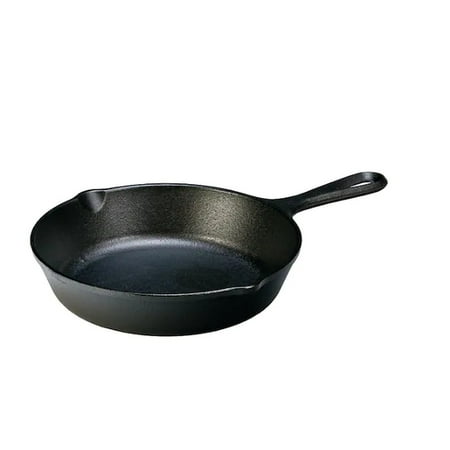 

8 Cast Iron Skillet in Black with Pour Spout | Use in the oven on the stove on the grill or over the campfire