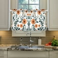 thumbnail image 2 of Yayeee Kitchen Curtains Tier Pair Light Filtering 27"x24" Rod Pocket Short Cafe Window Panel, Flowers Pattern, 2 of 7