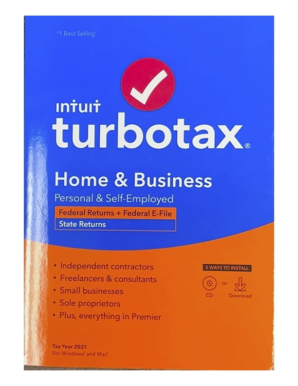 TurboTax Home and Business 2021 Fed+Efile+State (PC/MAC Disc)