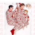 thumbnail image 2 of Una familia de tres y cuatro pijamas navideños familiares de manga larga con estampado de alces europeos y americanos, 2 of 4