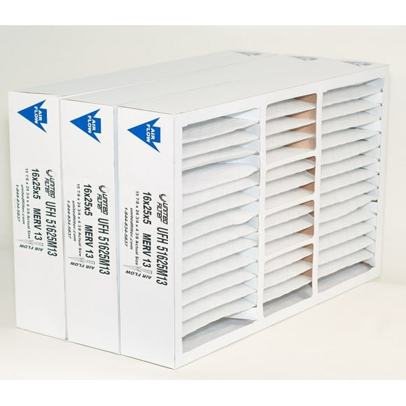 United Filter Compatible Honeywell 16x25x5 MERV 13 Pleated HVAC AC Furnace Air Filters (3 Pack)