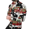 thumbnail image 2 of Muscularfit Santa T Shirt Christmas Festival Button Up Tshirts Long Sleeve Collared Big & Tall Womens Tees,XXXL, 2 of 8