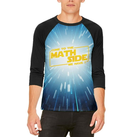 Come to the Math Side We have Pi Mens Raglan T Shirt White-Black X-LG