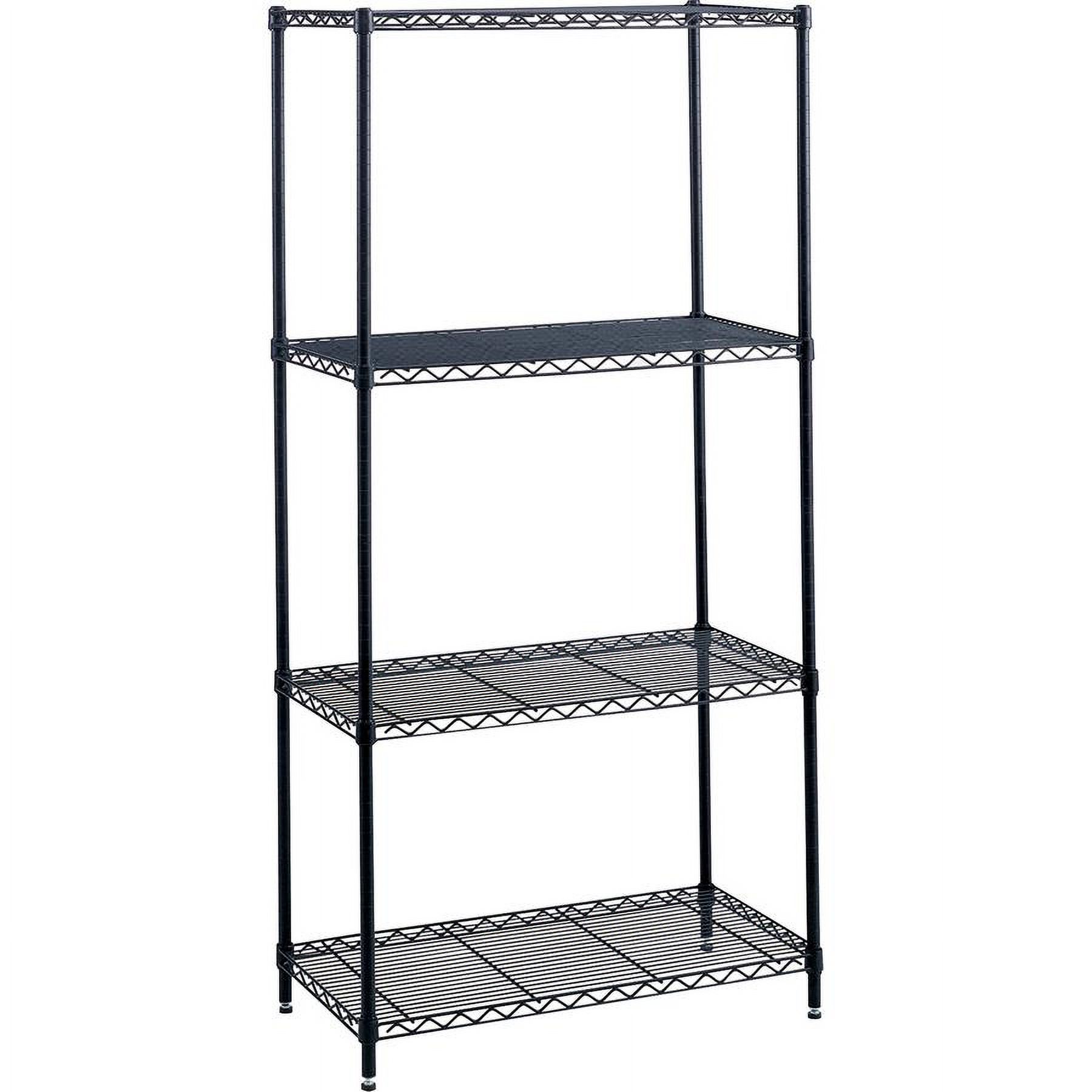 Safco Industrial Wire Shelving Starter Kit, Four-Shelf, 48w x 18d x 72h, Black - image 4 of 4