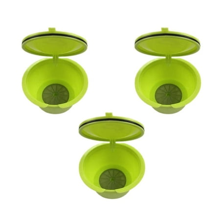 

3Pcs Refill Nespresso Coffee Filters with Brush Spoon Dolce Gusto Capsule Cup Refillable Coffee Capsule GREEN