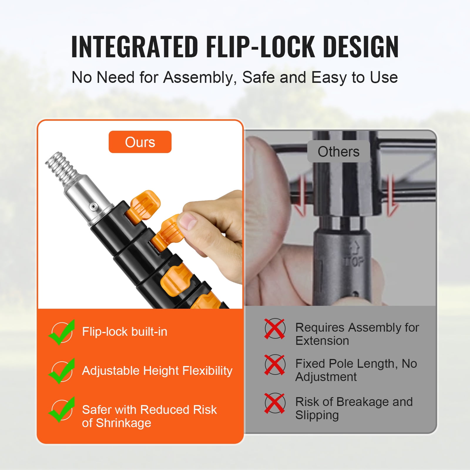 KFFKFF Extendable Rod, Ranging from 7 to 30 FT, Multipurpose Extension Rod, Robust Aluminum Alloy Paint Lengthening Rod with Flip-Lock Mechanism, Adjustable Rod for Paintwork