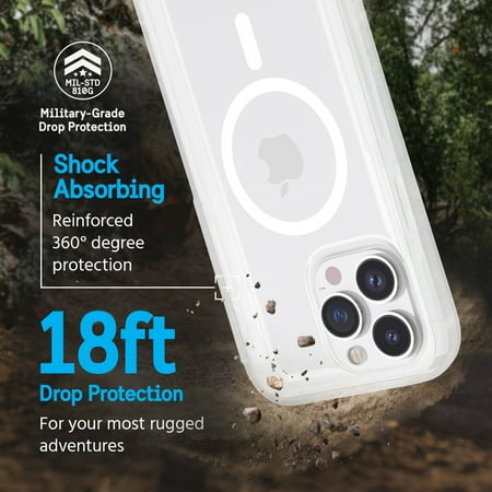 Pelican - Voyager Antimicrobial Hardshell Case for with MagSafe for Apple iPhone 14 Pro Max - Clear