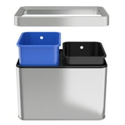 iTouchless 5.3 Gallon Open Top Trash Can and Recycle Bin Dual Compartment Combo