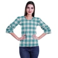 thumbnail image 1 of Moomaya Printed Ruffle Shirt Women Party Top Short T-Shirt Top Summer Clothing, 1 of 4