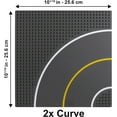 thumbnail image 6 of Building Block Road Base Plates Compatible with All Major Brands (Roads 6 Pack), 10" x 10", 2 Straight, 2 Curve, 1 Crossroads, and 1 T-Junction Street Plate, 6 of 10