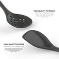 thumbnail image 5 of Large Silicone Cooking Utensils - Heat Resistant Kitchen Utensil Set with Wooden Handles, Spatula,Turner, Slotted Spoon, Pasta server, Kitchen Gadgets Tools Sets for Non-Stick Cookware (Black), 5 of 11