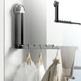 thumbnail image 1 of Foldable Over The Door Hook Drying Rack for Universal Spaces - Space Saving Aluminum Retractable Coat Hanger with Suction Cup Support for Bathroom Closet Bedroom, 1 of 4