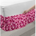 thumbnail image 2 of Camo Print Bed Skirt, Repetitive Pattern of Abstract Camouflage Shapes in Spring Tones, Elastic Bedskirt Dust Ruffle Wrap Around for Bedding Decor, 4 Sizes, Pink Blush and Raspberry, by Ambesonne, 2 of 2