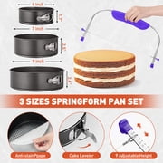 XUEYU 700 Pcs Cake Decorating Kit, Cake Baking Supplies with 3 Non-Stick Springform Pans Set and 24 Piping Tips, Baking Set with Non-slip Turntable, Cake Decorating Supplies Kit for Beginners,Plastic