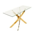 thumbnail image 4 of Modrest Pyrite Modern Glass & Stainless Steel Console Table in Gold/Clear, 4 of 4