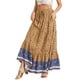 thumbnail image 4 of Faldas Boho para Mujeres INSPIRE CHIC con Estampado Floral, Faldas Maxi Casual de Cintura Elástica para Primavera Verano, Talla XS Amarillo, 4 of 5