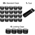 thumbnail image 2 of 24X 17Mm Black Wheel Nut Bolt Trims Studs Cover Cap for Opel for Bmw, 2 of 7