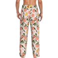 thumbnail image 7 of Salouo Peach With Leaves1 Print Pajama Pants for Men, Lounge Pants Elastic Waistband Casual Men's sleepwear Loungewear Sleep Pajama Pant -XX-Large, 7 of 7