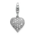 thumbnail image 1 of FB Jewels Sterling Silver 3-D CZ & Red Enamel Heart w/Lobster Clasp Charm, 1 of 3