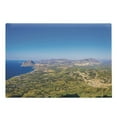 thumbnail image 1 of Sicily Cutting Board, Fascinating Aerial View of Sicilian Coast Dominated by Monte Cofano Travel Italy, Decorative Tempered Glass Cutting and Serving Board, in 3 Sizes, by Ambesonne, 1 of 2