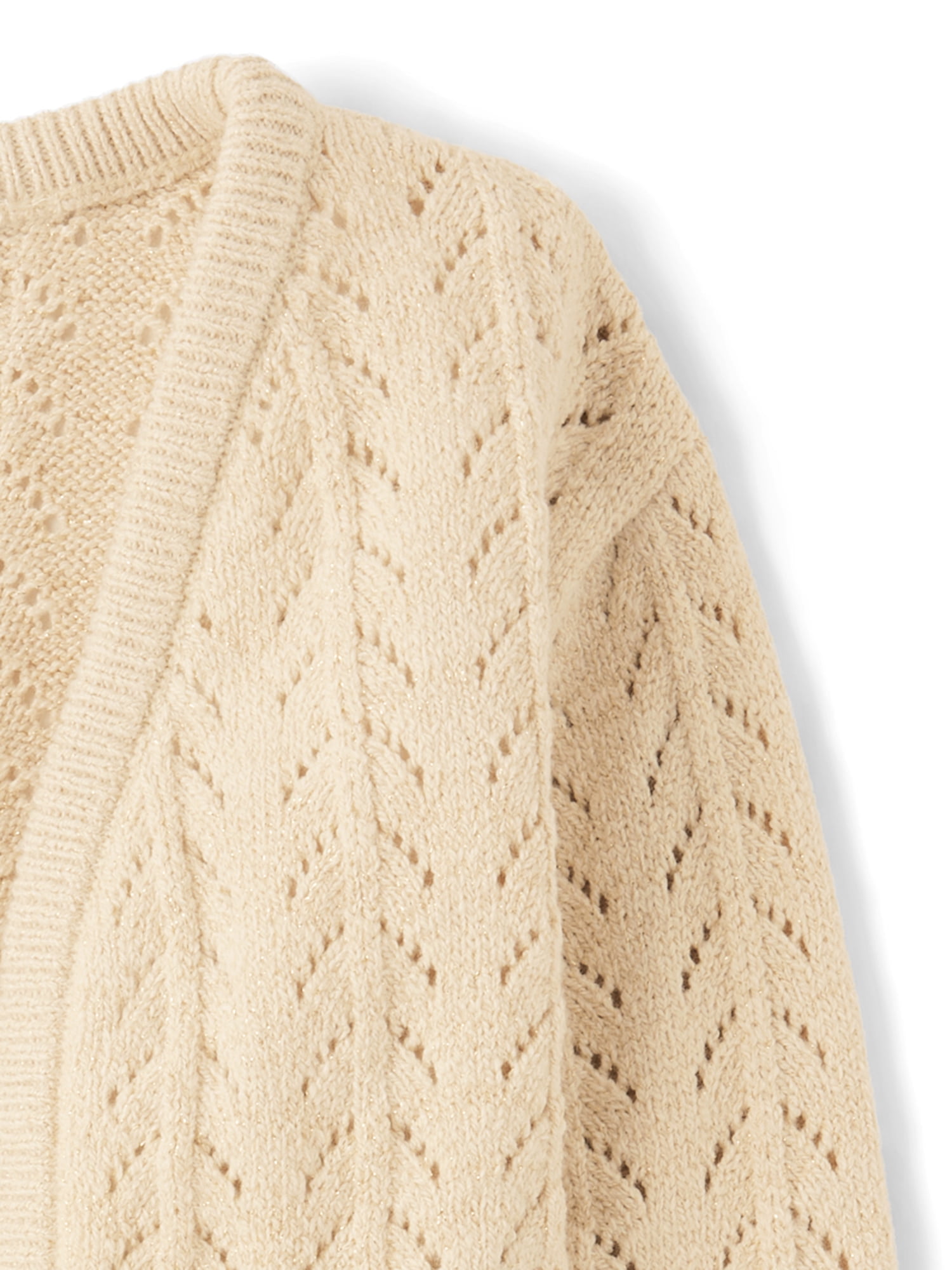 The Children's Place Girls Metallic Stitched Open Front Cardigan, Sizes XS-XXL