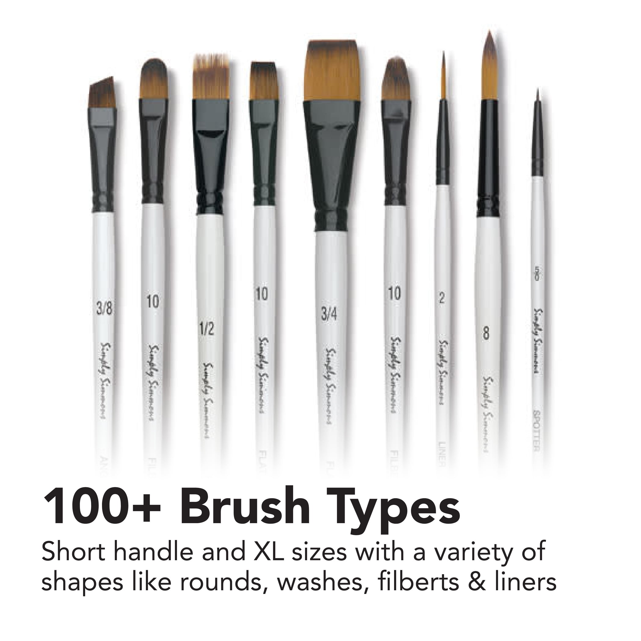 Daler-Rowney Simply Simmons All The Angles Brush Set, 4 Pieces