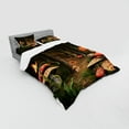 thumbnail image 2 of Ambesonne Nature Bedding Set 4 Pcs, Mushrooms Dark Forest, Queen, Green Brown and Red, 2 of 2