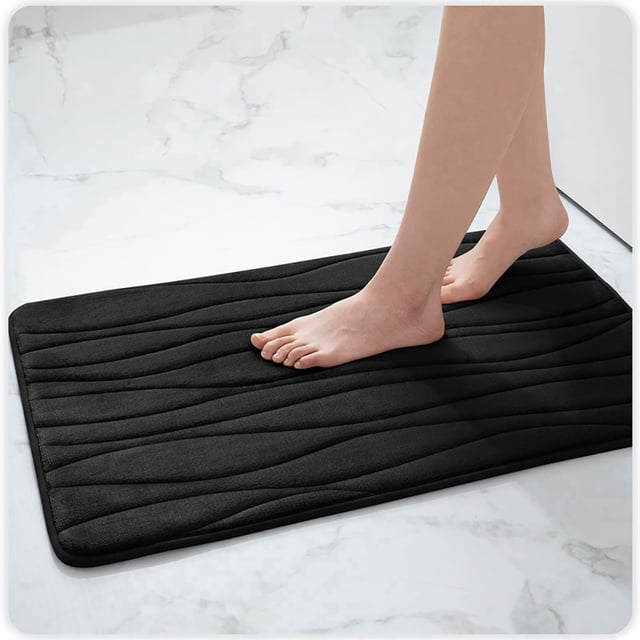 Alfombrilla de baño ultra suave, alfombrilla de espuma viscoelástica, comodidad similar a una nube, secado rápido y usos múltiples para su baño, áreas de ducha y bañera, 2 piezas